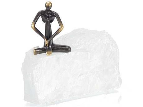 John Richard Antique Bronze Man on Edge-II Sculpture