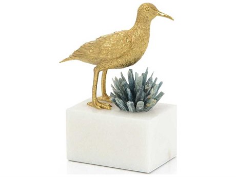John Richard Brass Sea Gull and Cyanite-I Sculpture