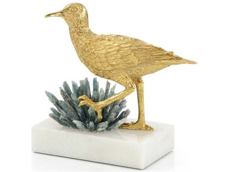 John Richard Brass Sea Gull and Cyanite-II Sculpture