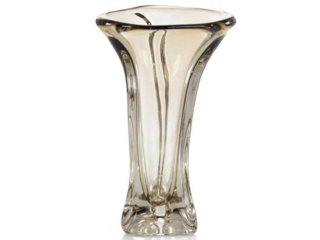 John Richard Abstract Brown Handblown Glass Vase