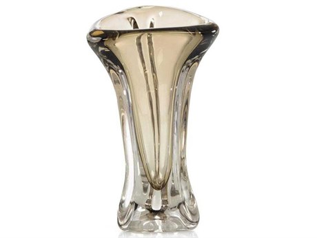 John Richard Abstract Brown Handblown Glass Vase