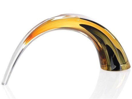 John Richard Handblown Black Amber Arch Sculpture