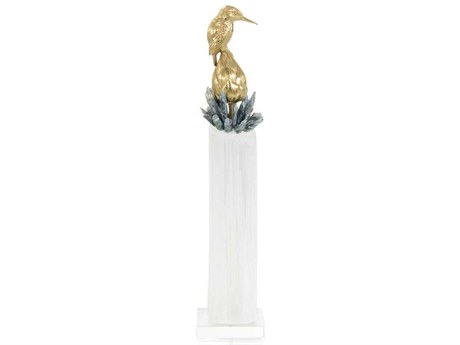 John Richard Brass Bird on Selenite Sculpture