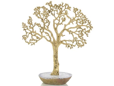 John Richard Brass Tree on Agate Sculpture