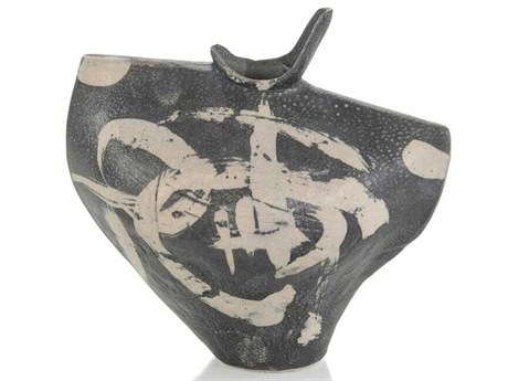 John Richard Matte Black Calligraphy Vase