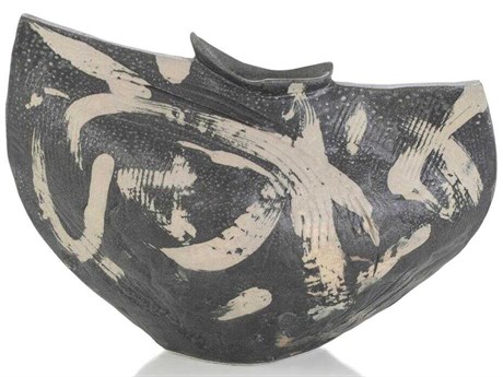 John Richard Matte Black Calligraphy Vase