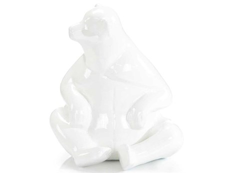 John Richard White Curious Bear Sculpture