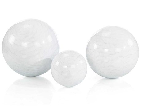 John Richard Silver Wave Balls Decorative Accent Set of 3
