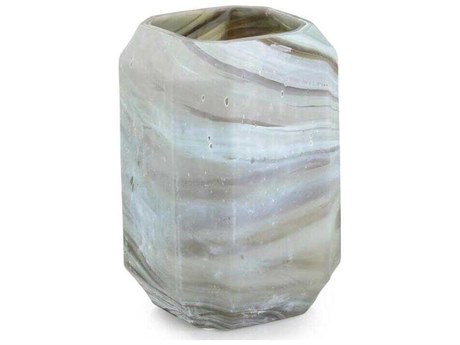 John Richard Deep Blue Earth Swirling Marble Vase
