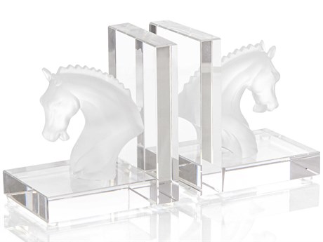 John Richard Equine Clear Bookend Set of 2