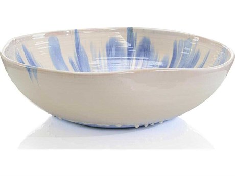 John Richard White Blue Windfall Decorative Bowl