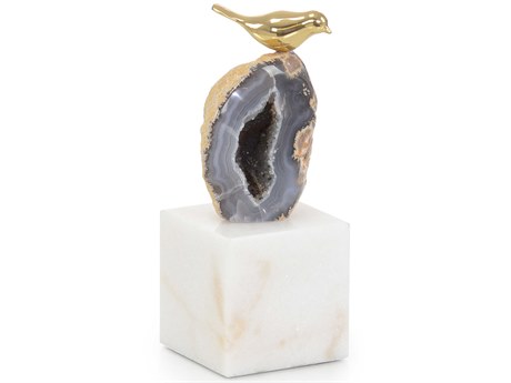 John Richard Brass Agate Roost Sculpture