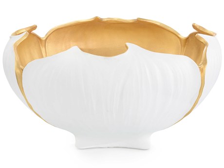 John Richard White Gold Leaf Caraba Decorative Bowl
