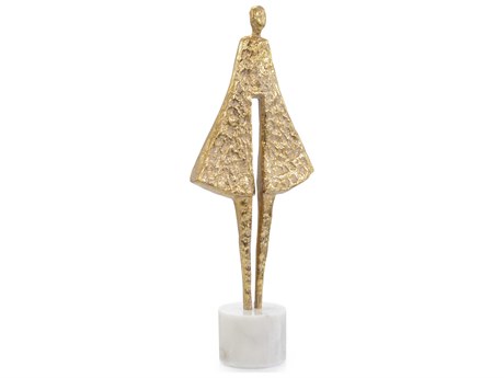 John Richard Brass Candid Silhouette on Marble Sculpture