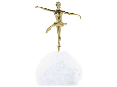 John Richard Brass Dancer on Selenite-I Sculpture