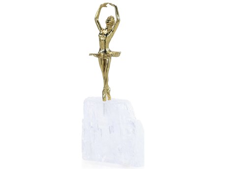 John Richard Brass Dancer on Selenite-II Sculpture
