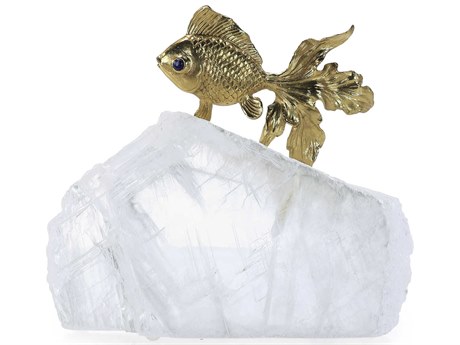 John Richard Fantail Goldfish on Selenite-II Sculpture