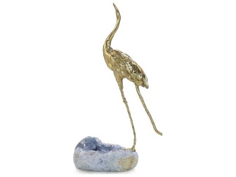 John Richard Brass Crane on Kyanite-I Sculpture