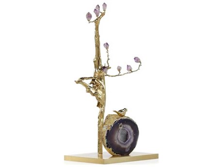 John Richard Amethyst Grove on Brass Base Sculpture