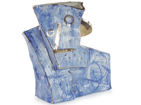 John Richard Blue Gold Abstraction Vase