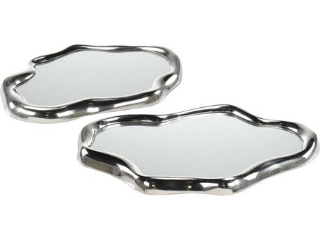 John Richard Flowing Silver Tray Set of 2