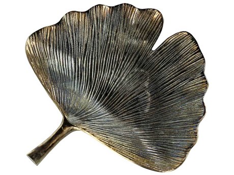 John Richard Rustic Gold Gingko Leaf Decorative Bowl