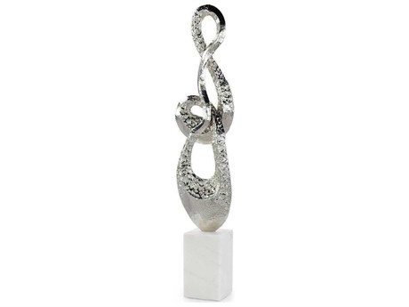 John Richard Nickel Coiled Metal on Marble Base Sculpture
