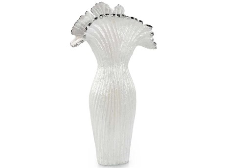 John Richard Pearl White Pearlescent Ripples Vase