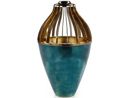 John Richard Blue Green Osiris Vase