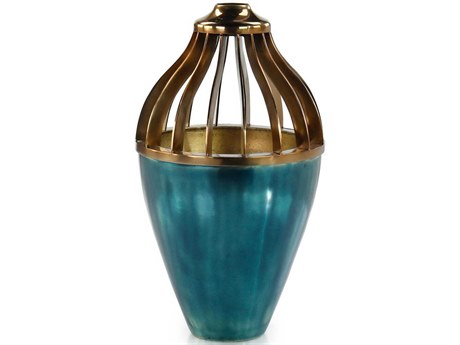 John Richard Blue Green Osiris Vase