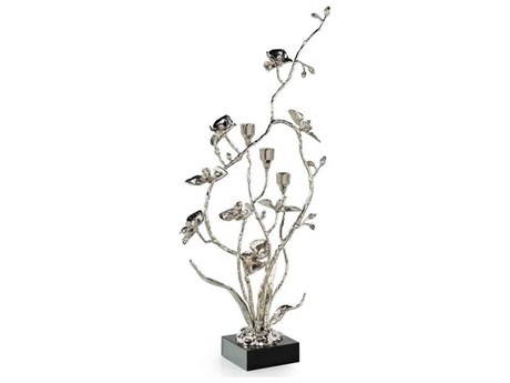 John Richard Orchids in Bloom Nickel Candleholder