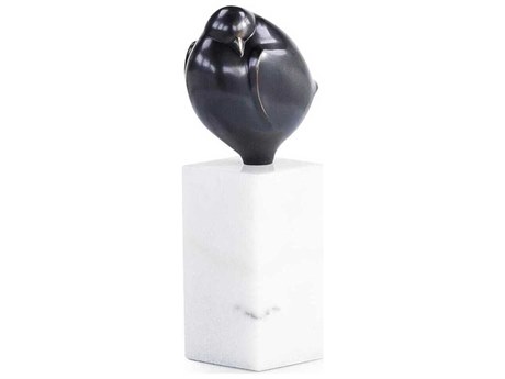 John Richard Bronzed Bird on Marble Base Sculpture