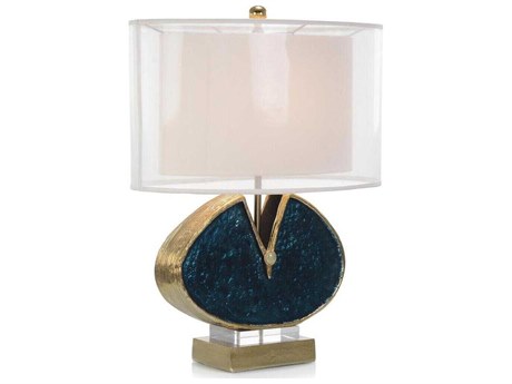 John Richard Margaret Fisher Antique Gold Blue Buffet Lamp