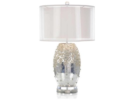 John Richard Margaret Fisher Gleaming Silver Glass Buffet Lamp