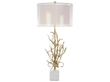 John Richard Margaret Fisher Swirling Reeds Brass Buffet Lamp