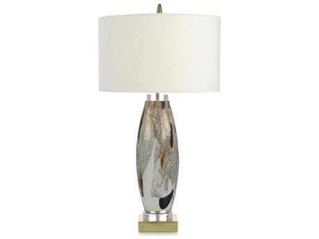 John Richard Margaret Fisher Pure Contemporary Charm Cream Grey Glass Buffet Lamp