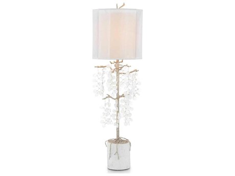 John Richard Shiro-Noda Antique Silver Crystal Buffet Lamp