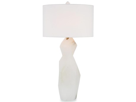 John Richard Mark McDowell Alabaster White Linen Buffet Lamp
