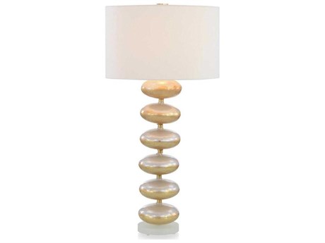 John Richard Mark McDowell Pearlized Glass Orb Gold Leaf Buffet Lamp