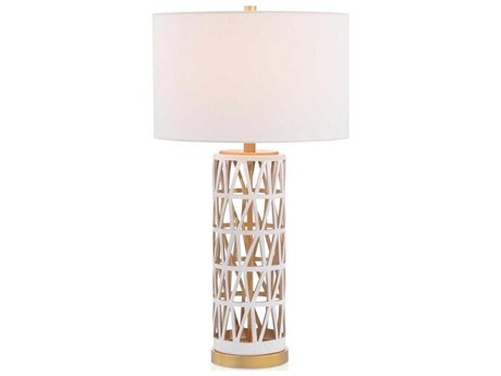 John Richard Lattice Cream Gold White Buffet Lamp