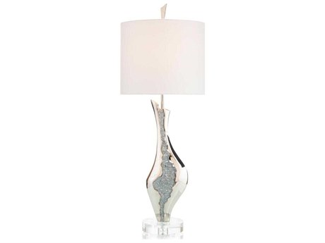 John Richard Glass Geode Silver Buffet Lamp