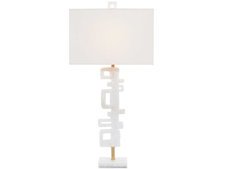 John Richard Abstract White Man Made Linen Buffet Lamp