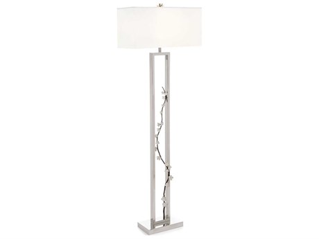John Richard Floral Polished Stainless Steel Floor Lamp