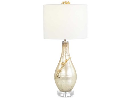 John Richard Sakura Antique Nickel Glass Buffet Lamp