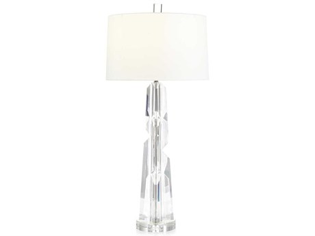 John Richard Mark McDowell Crystalline Spire Polished Nickel Crystal Buffet Lamp