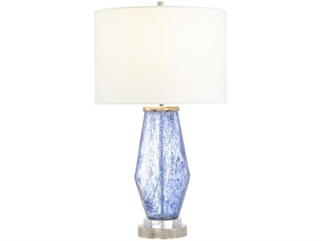 John Richard Foschia Blue Nickel Glass Buffet Lamp