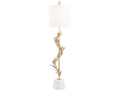 John Richard Twining Flora Polished Brass Buffet Lamp