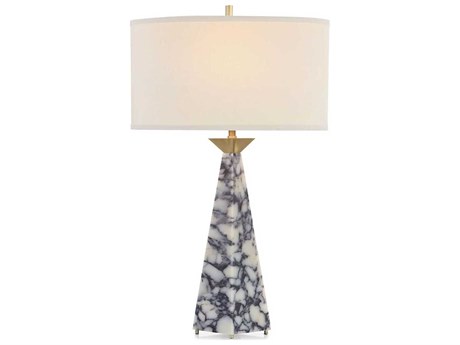 John Richard Stone Obelisk White Black Buffet Lamp