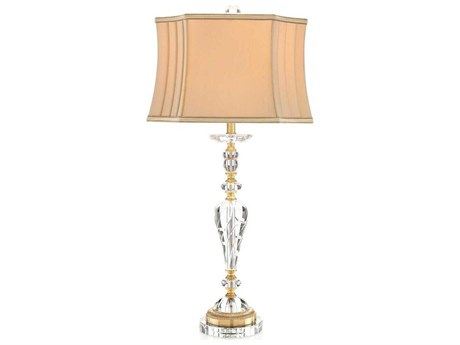John Richard Crystal Swirl Soft Beige Gold Buffet Lamp