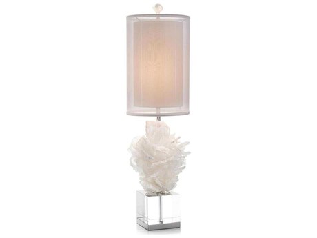 John Richard Celene Clear Selenite White Crystal Buffet Lamp